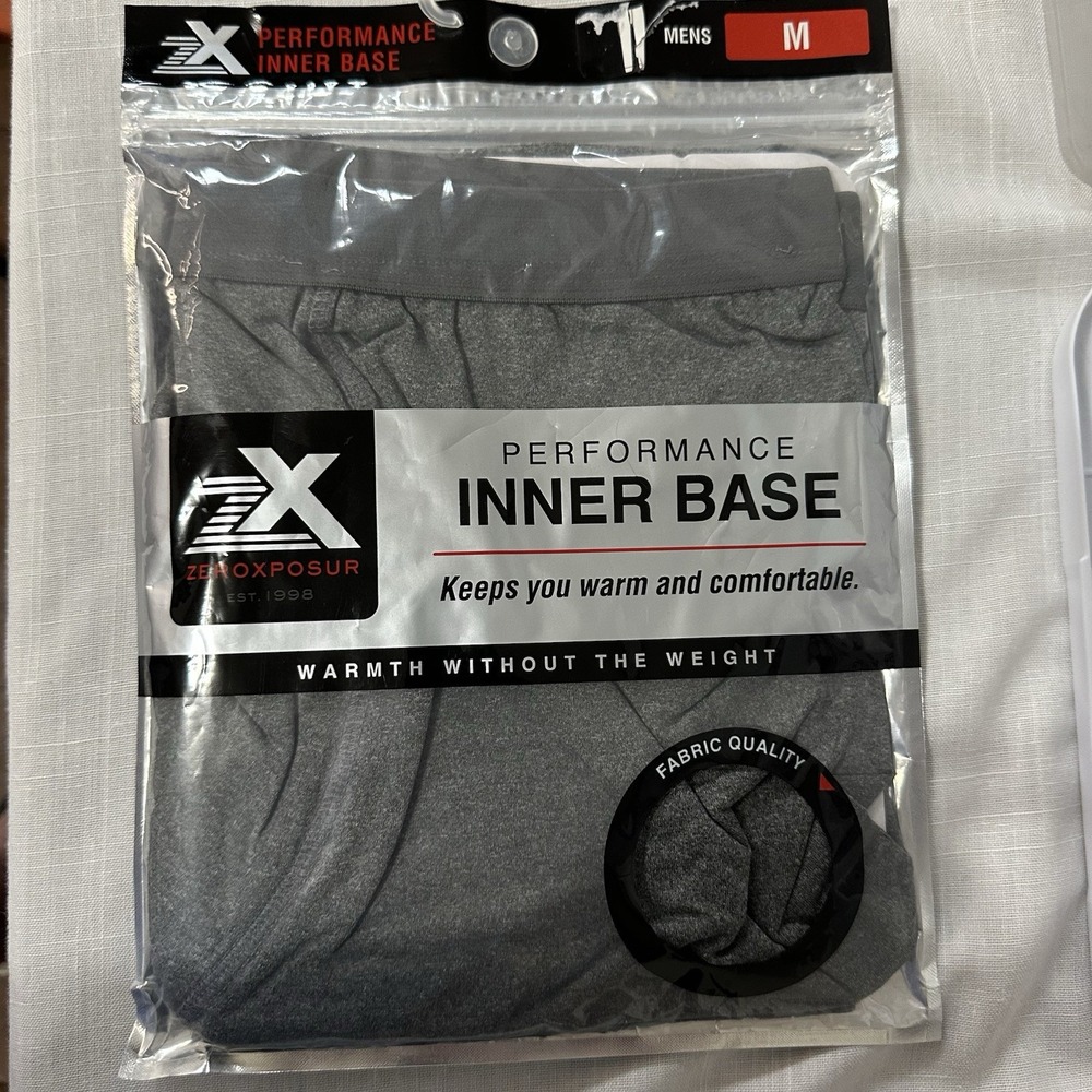 Men's Performance Inner Base Zeroxposur Warm Lightweight Stretch Pants Size Medi